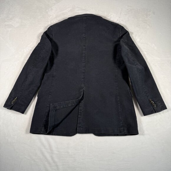 Arthur and Fox Blazer Pea Coat Men Size L 52 Blue Pockets Button Closure Jacket - Picture 14 of 15